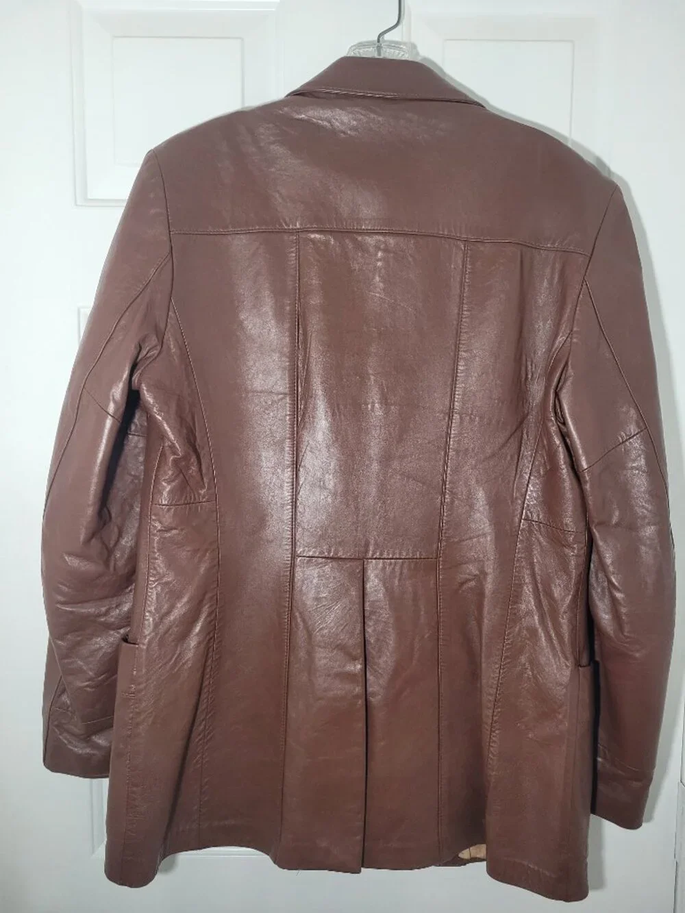 Vintage Silton Genuine Leather Blazer Brown Leather Jacket Size 38 Tailored